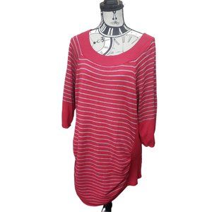 Avenue women's plus size 18/20 short sleeve Red & Gray sweater - Preloved